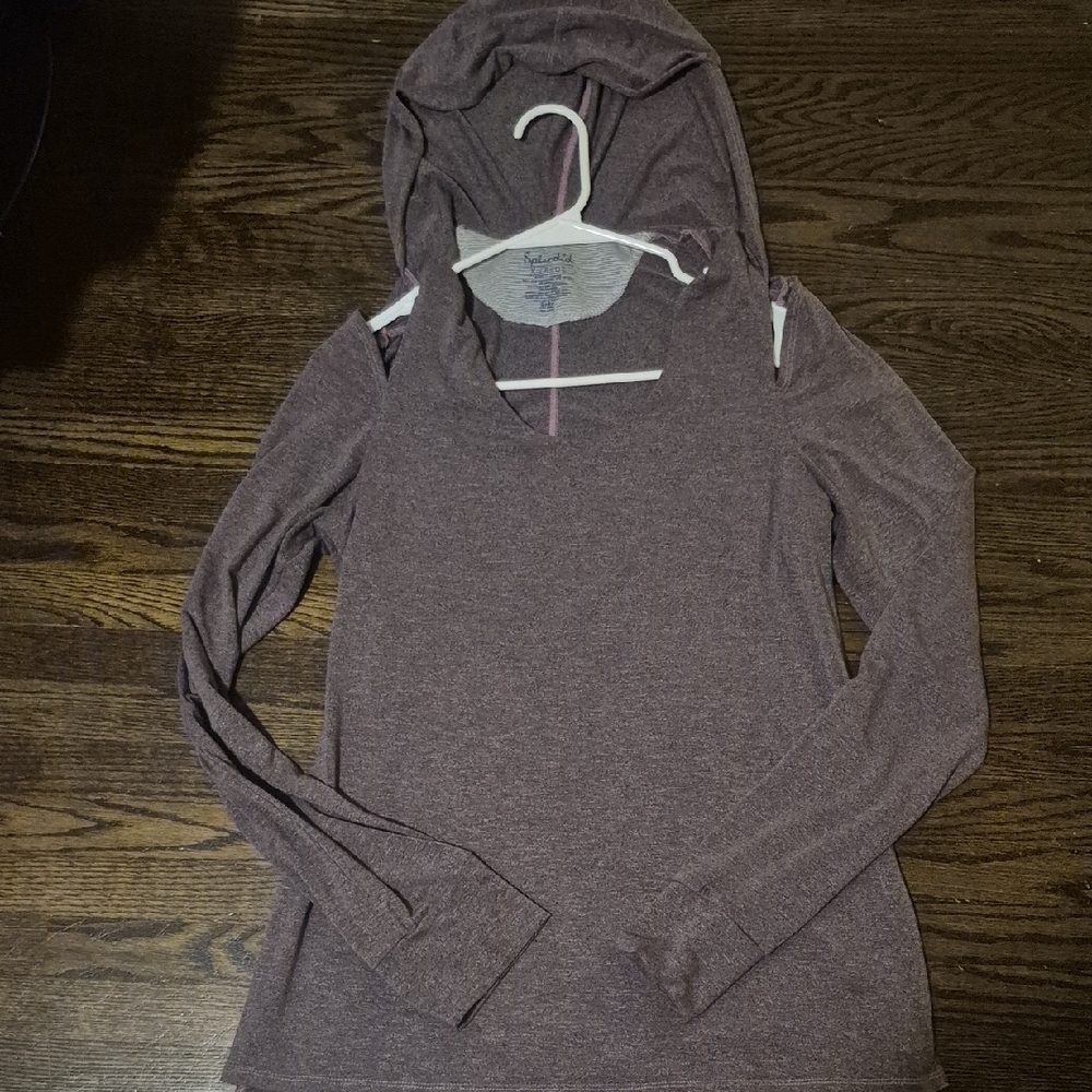 Women's Long Sleeve Hooded Top - Purple